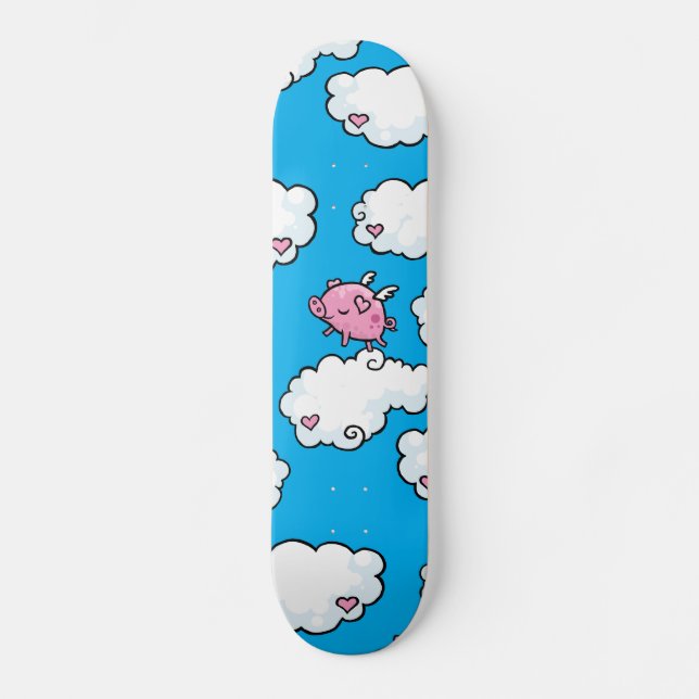 Flyggrisen dansar på moln skateboard bräda 21,5 cm (Framsida)