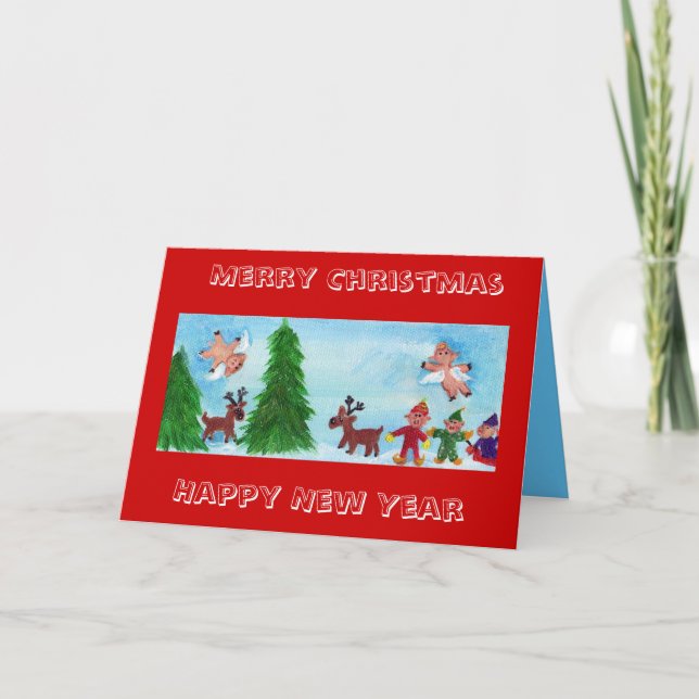 Flyggrissökande för den perfekta TreeCarden Helgkort (Framsida)