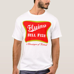 FlygHellfish champagne - som är röd med tillbaka T Shirt