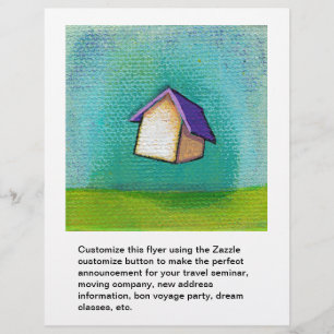 Flyghus som reser hemma roligt färglös lycklig art reklamblad