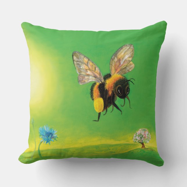 Flygillustration för Bumblebee Kudde (Framsida)