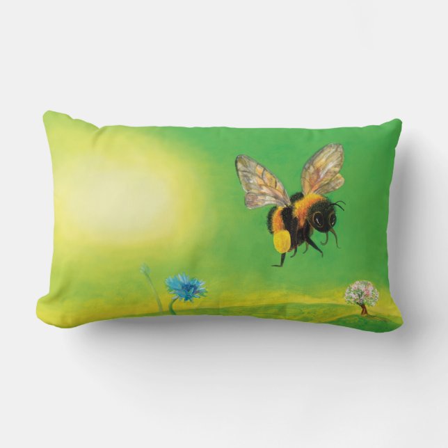 Flygillustration för Bumblebee Lumbarkudde (Framsida)