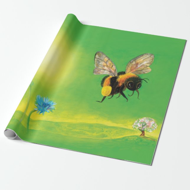 Flygillustration för Bumblebee Presentpapper (Utrullad)