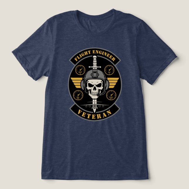 Flygingenjör Veteran Aviation Emblem T Shirt (Design Framsida)