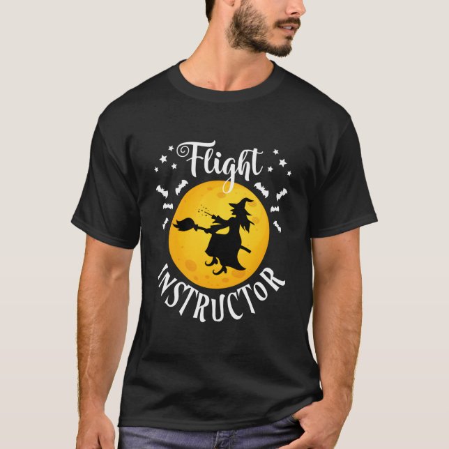 Flyginstruktör Bus eller Godis Halloween Häxa T Shirt (Framsida)