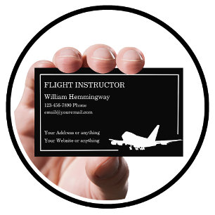 Flyginstruktör Modern Jet-flygplan Visitkort