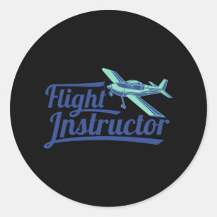 Flyginstruktör Pilot Trainer CFI Aviation Runt Klistermärke