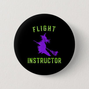 Flyginstruktör Witch Halloween Knapp