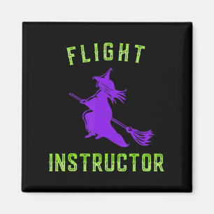 Flyginstruktör Witch Halloween Magnet