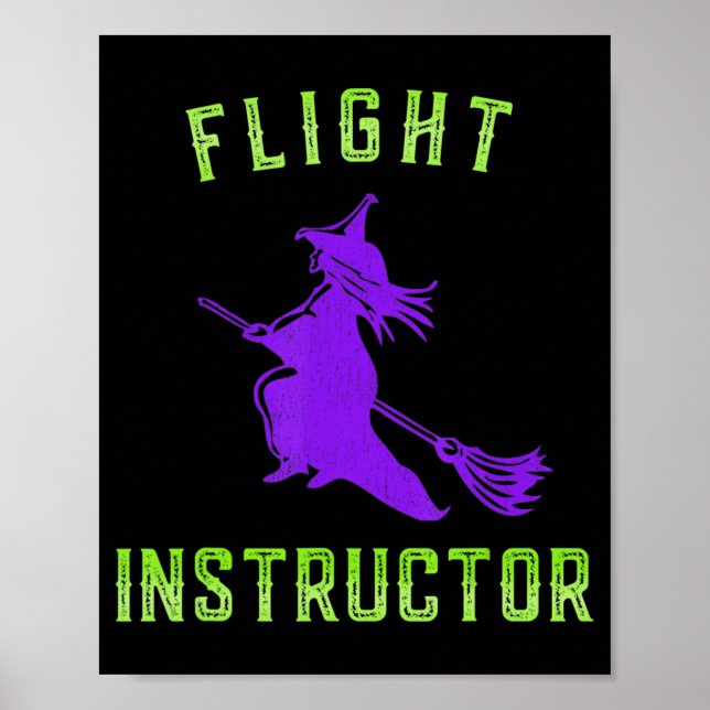 Flyginstruktör Witch Halloween Poster (Framsidan)
