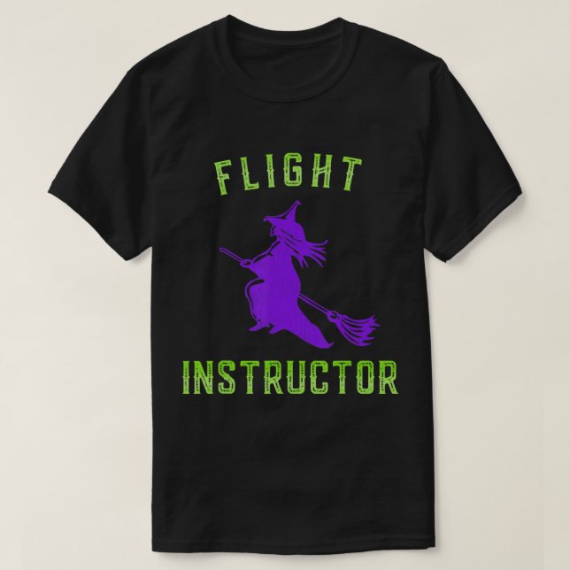 Flyginstruktör Witch Halloween T Shirt (Design framsida)