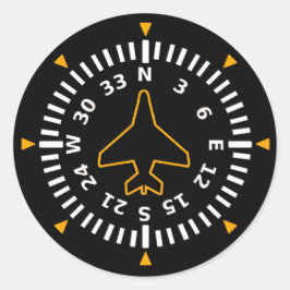Flyginstrument för flygtrafik med luftfartyg runt klistermärke