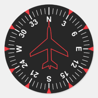 Flyginstrument Runt Klistermärke