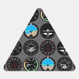 Flyginstrument Triangelformat Klistermärke