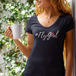 #FlyGirl Typografi Enkel,Modern Resa T Shirt