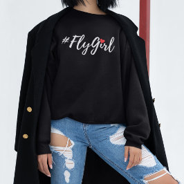 #FlyGirl Typography Simple,Modern Travel T Shirt