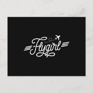 Flygirl Vintage Aviation Pilot Flight Attendant Vykort