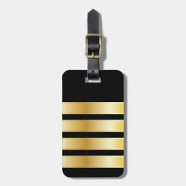 Flygkapten Epaulet Guld Bands Bagagebricka