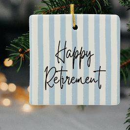 Flygkapten Pensionär Foto Blå Elfenbensränder Julgransprydnad Keramik