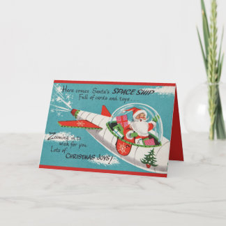 Flygkick Santa med saker för ALLA Helgkort