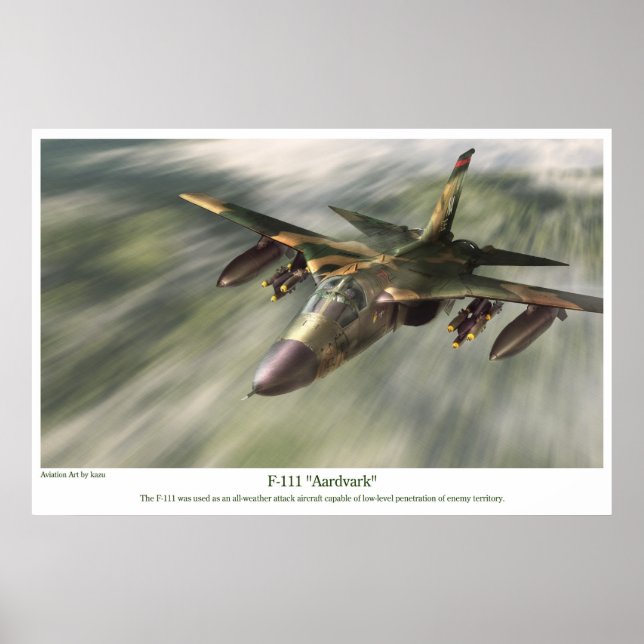 Flygkonst Poster " F-111 Aardvark" (Framsidan)