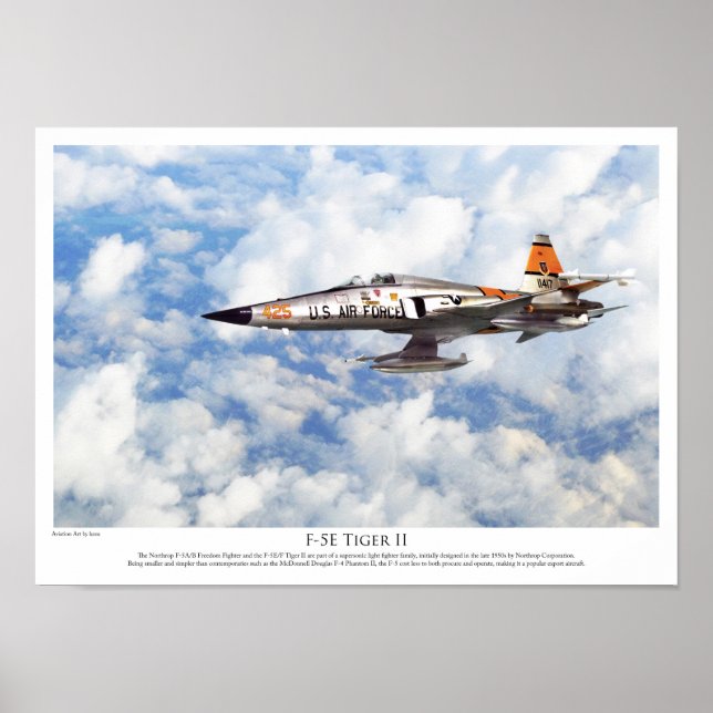 Flygkonst Poster "F-5E Tiger II" (Framsidan)