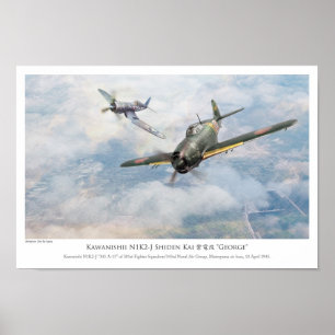 Flygkonst Poster "Kawanishii N1K2-J Shiden Ka"