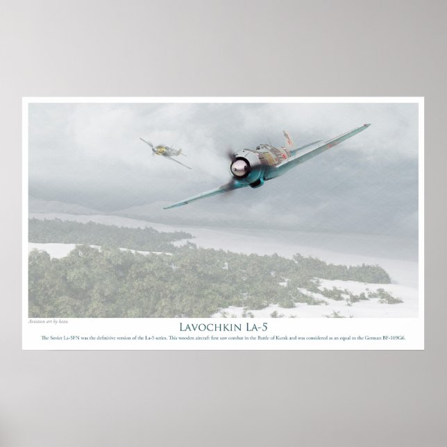 Flygkonst Poster Lavochkin La-5 (Framsidan)