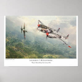 Flygkonst Poster "Lockheed P-38 Lightning"