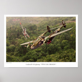 Flygkonst Poster "P-38 Lightning"