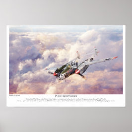 Flygkonst Poster "P-38J Blixt"