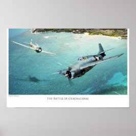 Flygkonst Poster "slaget vid Guadalcanal"