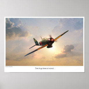 Flygkonst Poster "ZERO FIGHTER"