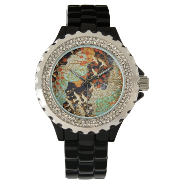 FLYGKRANER MED VÅR BLOMMOR ARMBANDSUR (Framsida)