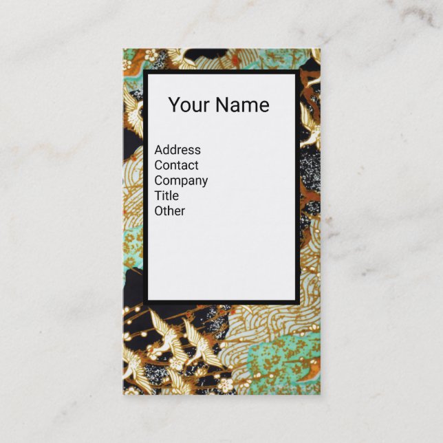 FLYGKRANER, VÅR BLOMMOR Blommigt Monogram Visitkort (Framsida)