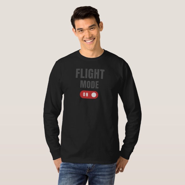 FLYGLÄGE PÅ — Minimalistisk Flyg Flyg Resa T Shirt (Hel framsida)