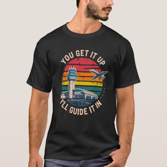 Flygledare Radarskift Flygplatstorn A T Shirt (Framsida)