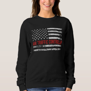 Flygledare USA Flagga Yrke Retro J T Shirt