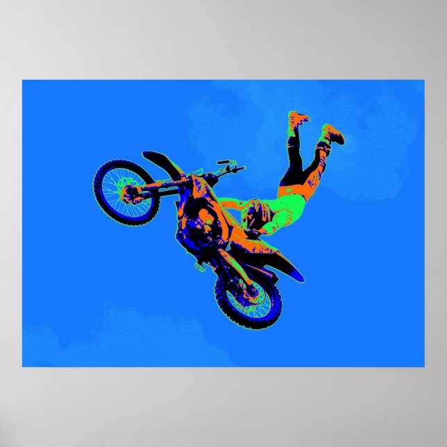 Flygledsstöd - Freestyle Motocross Stunt Poster (Framsidan)