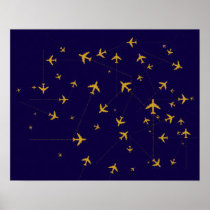 flyglinjer för resor poster