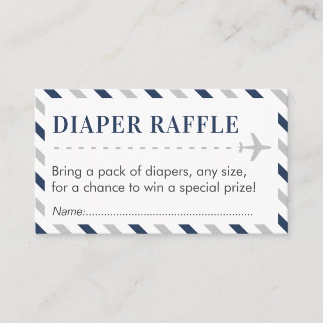 Flyglinjereseblad Raffle Biljett Baby Shower Tilläggskort (Framsida)
