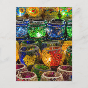Flygljus på en basar i Istanbul (Turkiet) Vykort