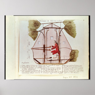 Flygmaskinen av Jean Pierre Blanchard Poster