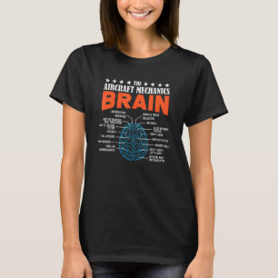 Flygmekaniker Brain Aviation T Shirt