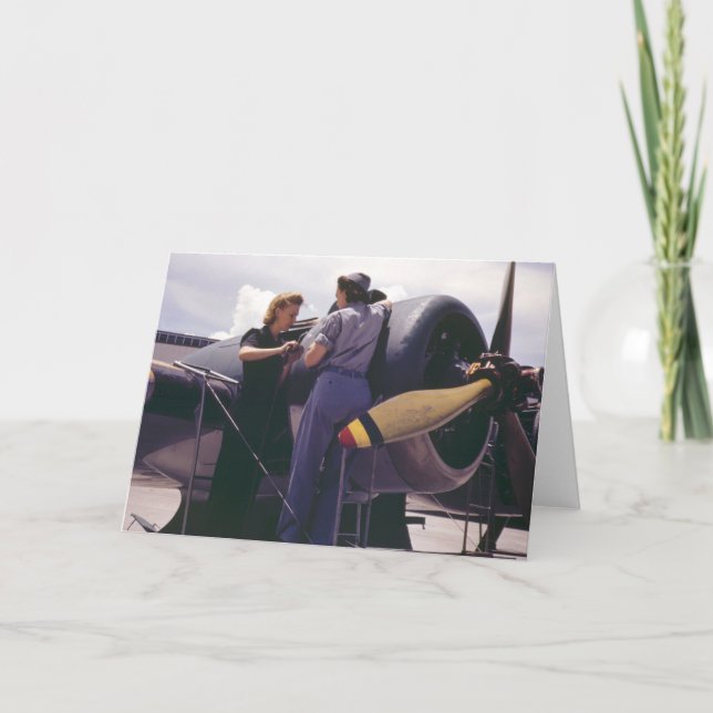 Flygmekaniker för kvinnor WW2 Kort (Framsida)