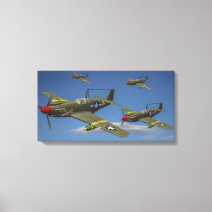 Flygning av bombplan A-36 Apache Dive Canvastryck