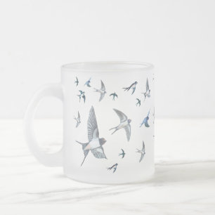 Flygning av Sväljande fågelillustration Frostad Glasmugg