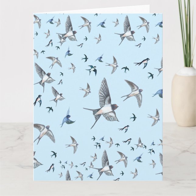 Flygning av Sväljande fågelillustration Kort (Framsida)