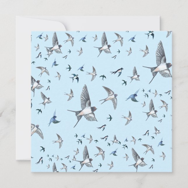 Flygning av Sväljande fågelillustration Kort (Framsida)