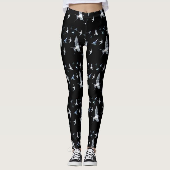 Flygning av Sväljande fågelillustration Leggings (Framsida)